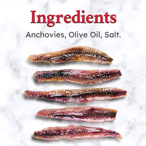 Packed 28 OZ Roland Foods Flat Anchovy Fillets in Olive Oil, Wild Caught from Spain, Can
