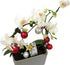 3" Christmas Infinity Loop with White Moth Orchid Plant in Gray Ceramic Pot- Phalaenopsis - Pot - Easy House Plant