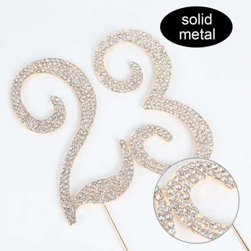 23 Years Birthday Cake Topper, New Best Crystal Rhinestone 23rd Wedding Anniversary or 23 Years Old Decoration
