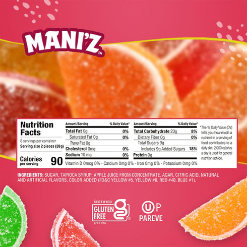 8oz, Manischewitz Holiday Candied Fruit Slices in a Gift Box, Made with Real Fruit Juice, Gluten Free, No High Fructose