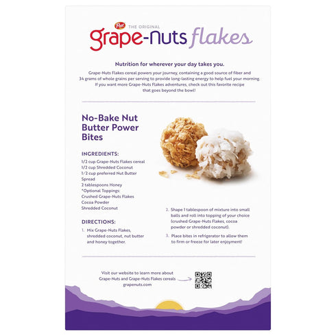 Grape-Nuts 18 OZ Grape Nuts Flakes Breakfast Cereal, Crispy Whole Wheat and Barley Cereal, Great for Yogurts, Parfaits