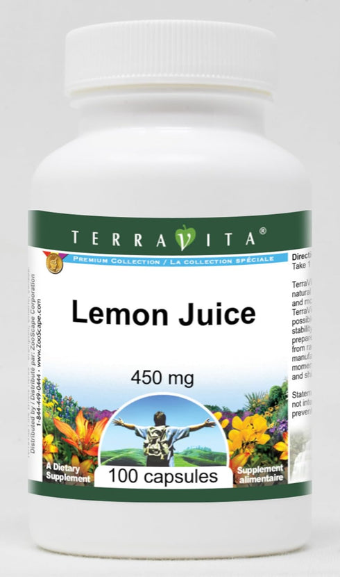 Terravita Lemon Juice - 450 mg (100 Capsules, ZIN: 520672)