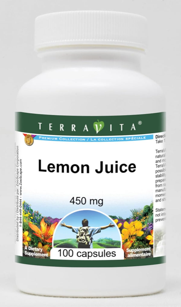 Terravita Lemon Juice - 450 mg (100 Capsules, ZIN: 520672)