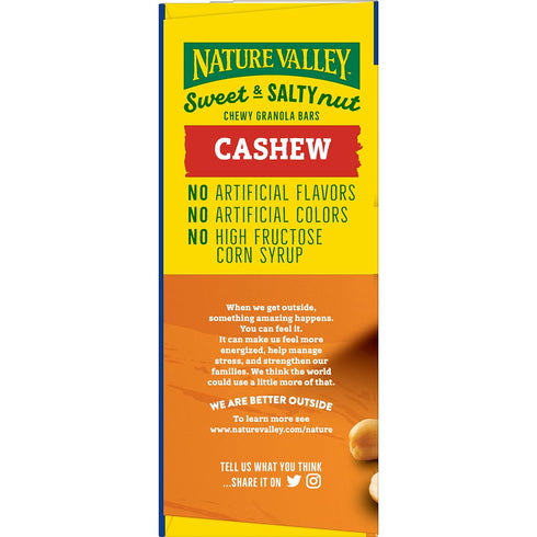 12 14.4 OZ Nature Valley Granola Bars, Sweet and Salty Nut, Cashew, ct