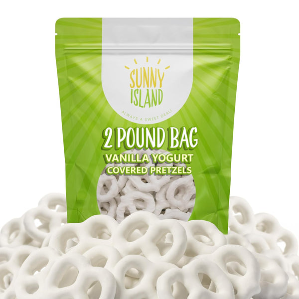 Vanilla Yogurt Covered Pretzels | 2-Pound Bag | Salted Pretzels in Sweet