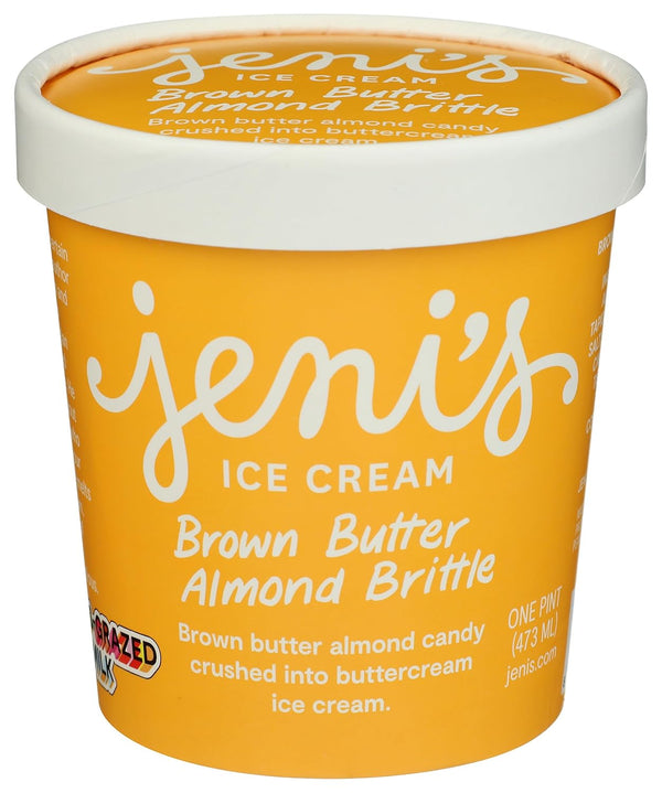 Jeni's Splendid Ice Creams Brown Butter Almond Brittle Ice Cream, 16 oz (Frozen)