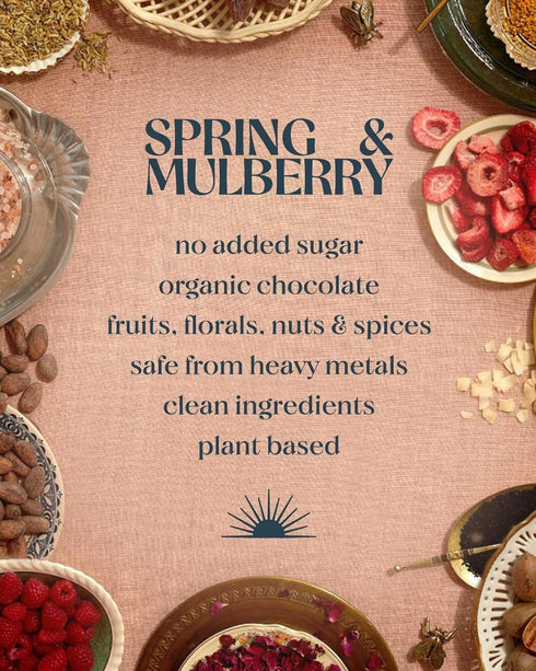Mulberry, 2.1 Spring & Pure Dark Date Sweetened Chocolate Bar, Ounce