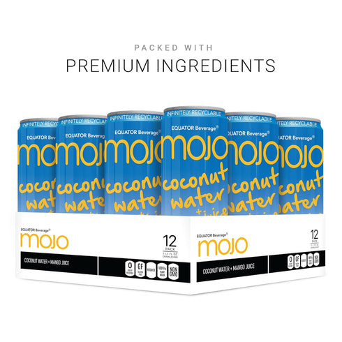 1043 11.1 Oz (Pack 12) MOJO Coconut Water + Mango Juice | Hydration Drink & Sports Drink | Electrolytes Beverage mg |
