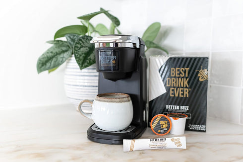 24ct.,12 12 Packs, Better Buzz Best Drink Ever Vanilla Latte Single Serve Kit Medium Roast Coffee Pods (Buzz Life)