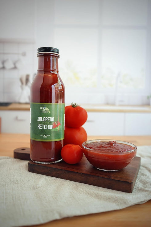 15 Green Jay Gourmet Jalapeno Ketchup - All-Natural Tomato Ketchup with Tomato Paste, Jalapeno Peppers & Gourmet Spices