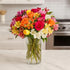 BloomsyBox Romantic Blooming Bouquet Fresh Mixed-Color Roses & Alstroemerias (Glass Vase Included)