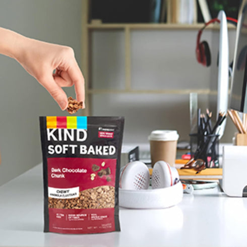 100% 4g 11oz, 1 Count (Pack 2) KIND Soft Baked Granola, Dark Chocolate Chunk, Healthy Snacks, Gluten Free, Whole