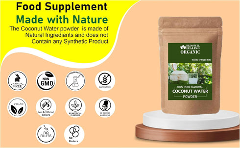 Blessfull Healing 100% 200 7.05 oz Organic Coconut Water Powder Pure Natural Gram /