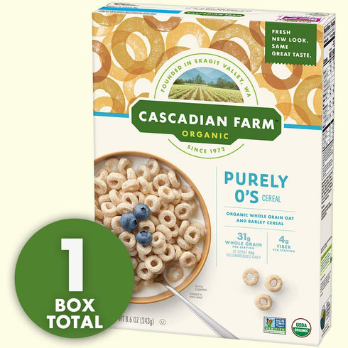 8.6-Ounce (Pack 4) Cascadian Farm Organic Purely O's Cereal, Boxes