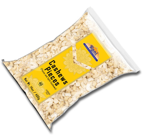 14oz (400g) Rani Raw Cashews Halves and Pieces (uncooked, unsalted) ~ All Natural, No Preservatives | Vegan | NON-GMO |