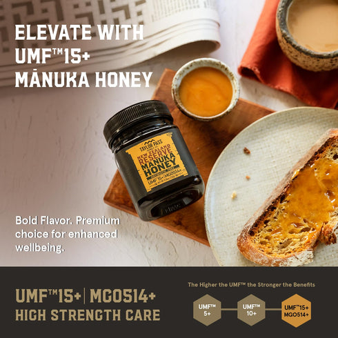 15+ 514+ 8.83 oz Taylor Pass Honey Co Manuka Honey UMF MGO | Monofloral New Zealand Honey | Premium, Sustainable