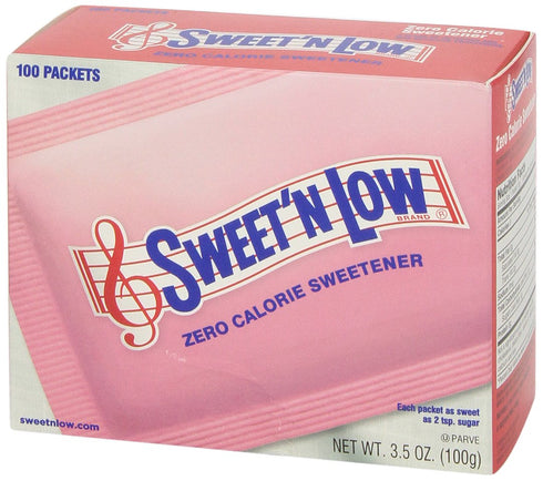 Packets, 100 Packets (Pack 2) Sweet'N Low Zero Calorie Sweetener Ct, Kosher & Gluten Free, Low Glycemic Index