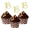 Sumerk 24PCS Gold Glitter 18 Cupcake Toppers for 18th Birthday Anniversary Party Decorations