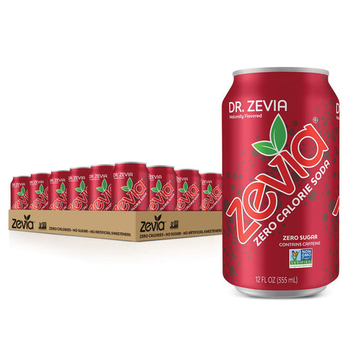 Zevia Pack, (24 (Pack 12 Zero Calorie Sodas Variety Dr Cans) and Cherry Cola of Cans)