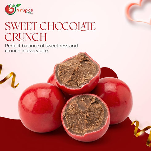 Shimmer 5 NY Spice Shop Red Sixlets Candy - Pound Chocolate Candy Red Balls for Sweet Treats and Dessert Toppings