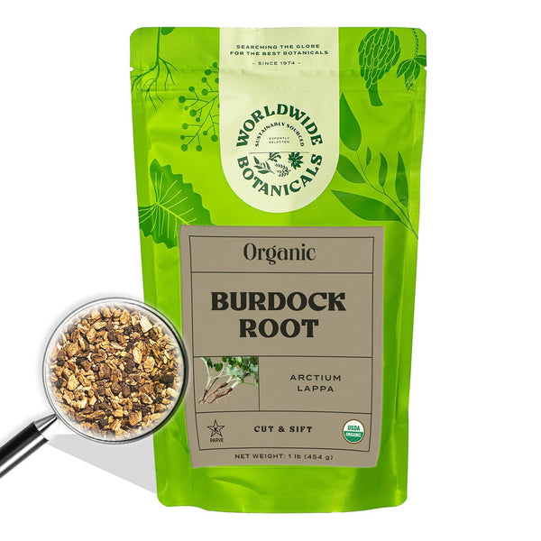 Worldwide Botanicals Organic Burdock Root 1 lb - 100% Arctium lappa -