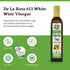 16.9 Oz (Pack 1) De La Rosa White Wine Vinegar, Raw & Unfiltered, with the Mother, Kosher for Passover, Vegan, Non-GMO