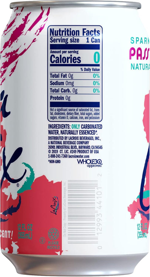 12 Oz (pack 12) La Croix Sparkling Water, Passionfruit, Fl