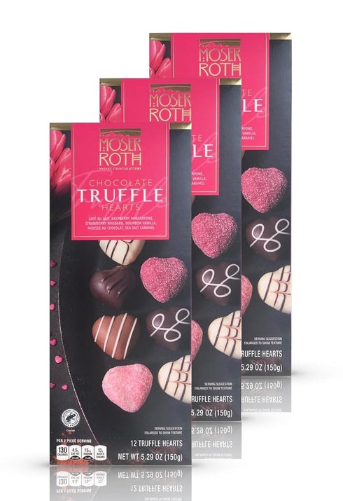 Moser Roth Chocolate Truffles (Hearts, Pack of 3)