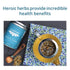 |40+ (1.6oz) JusTea CHAMOMILE DREAM | Loose Leaf Herbal Tea | Tin with Hand Carved Tea Spoon Cups | Caffeine Free |