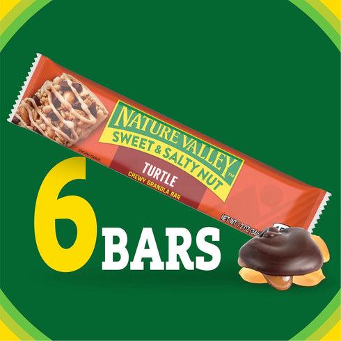 6 7.2 oz Nature Valley Sweet and Salty Nut Granola Bars, Turtle, Bars