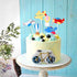 Ercadio 6 Pack Airplane Cake Toppers, 2D Hot Air Balloons Cake Picks for Baby Shower Birthday Party Decorations