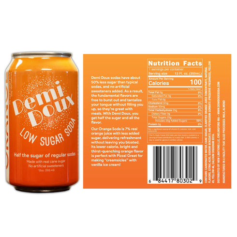 Demi Doux Low Sugar Soda 16-pack) - Low Sugar Soft Drink, No Artificial Sweeteners (Mixed Flavors