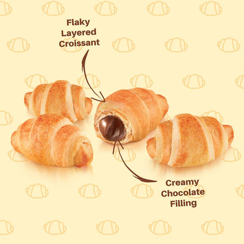 7Days (2.12oz, Pack 10) Mini Croissant Pouches, Chocolate Filling, Individual Size Snack Bag, On the Go Bakery Snacks