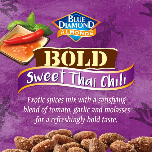 6 (Pack 1) Blue Diamond Almonds Sweet Thai Chili Flavored Snack Nuts, Ounce