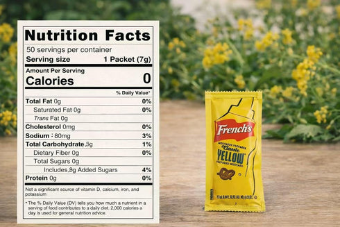 Mellow Mart 50 Packets 50 Packets 100 Packs Ketchup and Mustard - Total Condiment Individually Wrapped For Restaurants
