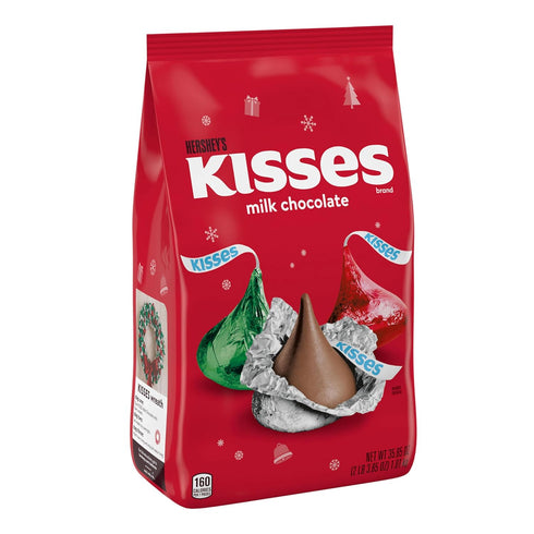 Kisses 35.85 oz Hershey's Milk Chocolate, Christmas Candy Bulk Bag