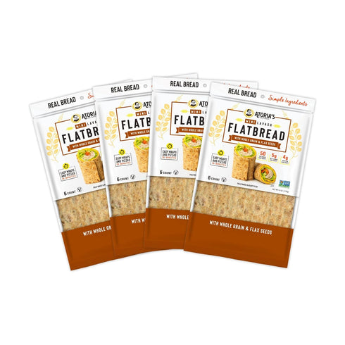Atoria's Family Bakery Mini Lavash with Whole Grain & Flax Flatbread 4-Packs