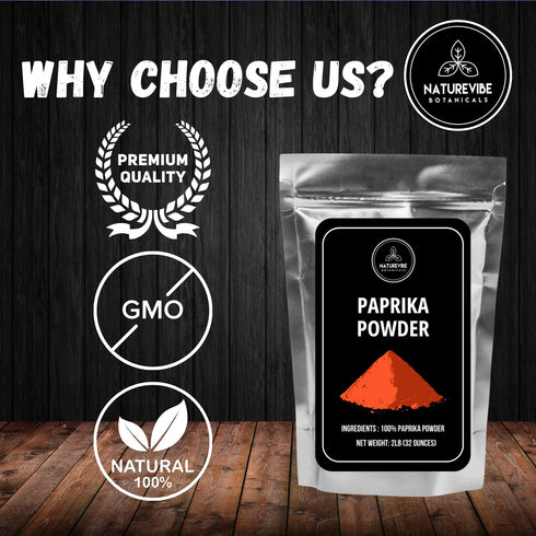 Paprika Powder by Naturevibe Botanicals, 2lb, Red Ground Seasoning, Great for Garnishing