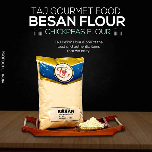 TAJ Gourmet Foods 2-Pounds TAJ Besan Flour | Chick Pea | Gram Flour | Finely Grounded
