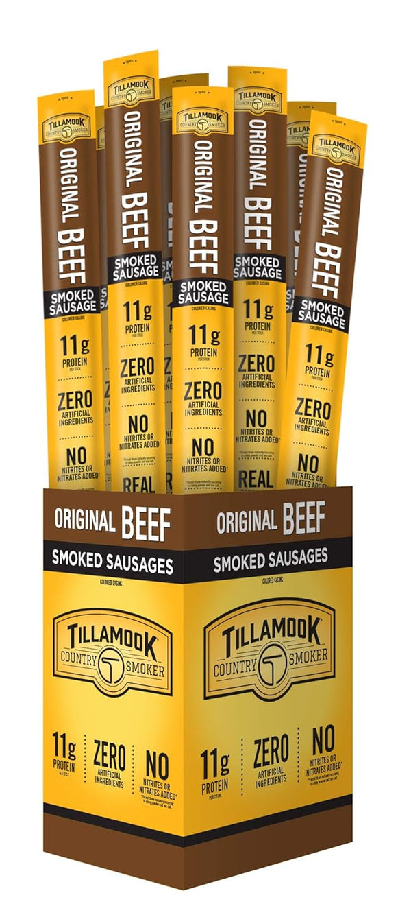 Tillamook Country Smoker Real Hardwood Smoked Sausages, Original Beef, 1.25 Ounce, 24