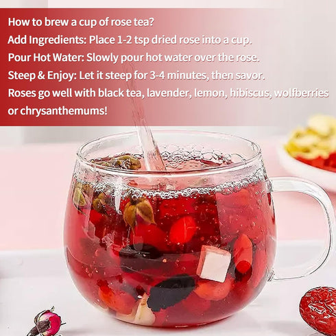 ANTAKUBU 50g/1.76oz 100% Dried Rose Buds, Rose Bud Tea, Natural Dried Flowers, Edible Fragrant Dried Flowers for Tea
