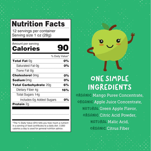 Pack, packed, Pack, 1.0 oz (Pack 12) YOU LOVE FRUIT - SOUR APPLE All Natural Fruit Snacks, Healthy Snack Real Fruit!