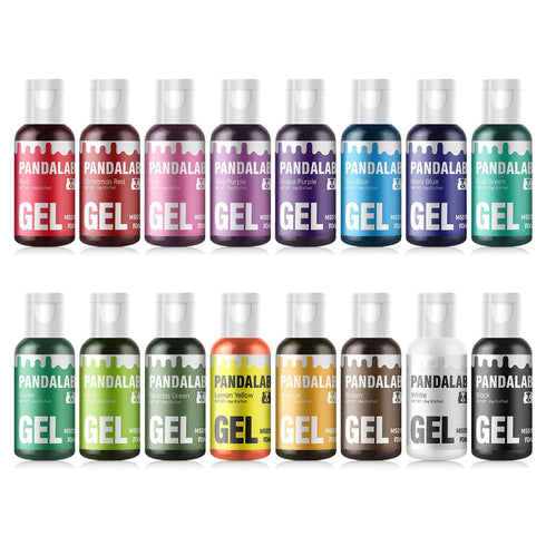 Set 16 10.82 fl.oz (20ml/Bottle) Gel Food Coloring - Colors Concentrated Vibrant Edible Food Grade Dye for Baking