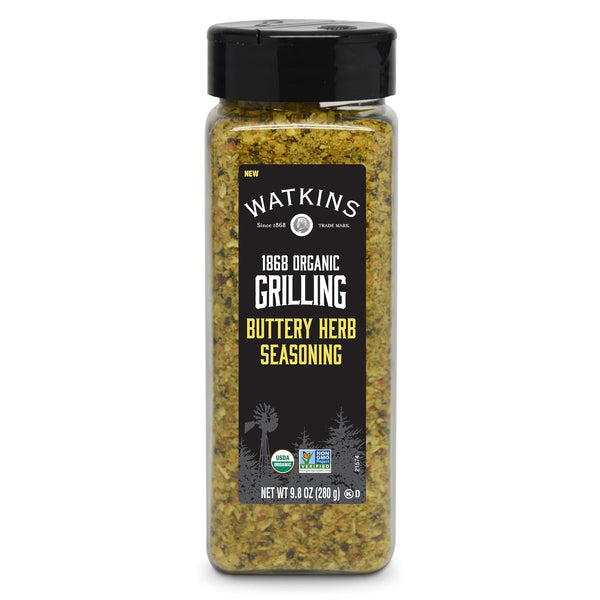 Watkins 1868 Organic Grilling Buttery Herb Seasoning, 9.8 oz - Bulk Gourmet Spice Blend