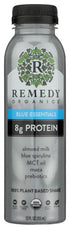 Remedy Organics Blue Essentials 12 Fl Oz | Plant Based Protein Shakes,
