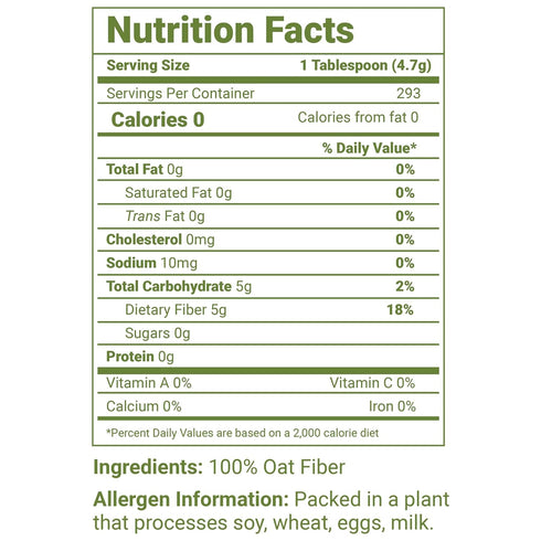 LifeSource Foods 500 (3 LB) Oat Fiber All-Natural, Gluten-Free, Zero-Carb Fiber Source for Low-Carb Baking