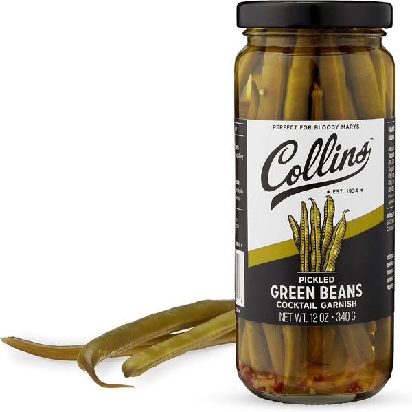 Collins Gourmet Pickled Green Beans for Cocktails - Spicy Crunchy Green Beans