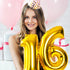 Sweet 16 Cake Topper, Happy 16th Birthday Cake Topper - Gold by Merry Expressions