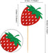 36 Pack Red Strawberry Cupcake Toppers, Strawberry Theme Picks for Birthday Wedding Baby Shower Summer Garden Party