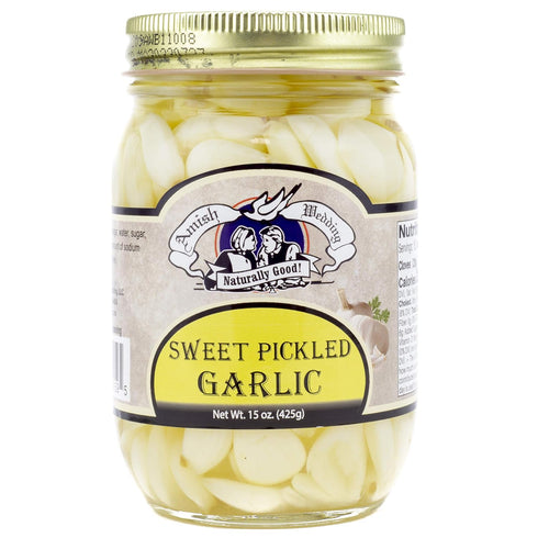 15 (2 Amish Wedding All-Natural Sweet Pickled Garlic Ounces Jars)